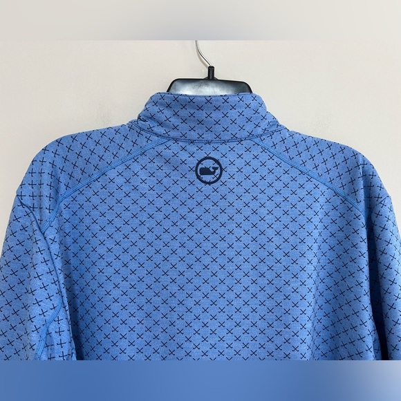 VINEYARD VINES x Jim Nantz Golf Clubs Print 1/4 Zip Performance Pullover, Blue,M - Picture 4 of 9